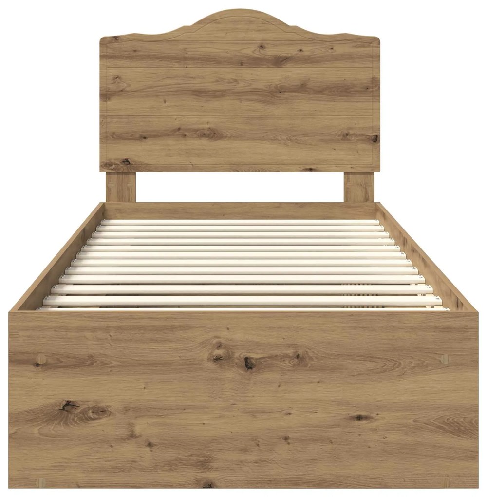 vidaXL Σκελετός Κρεβατιού Καρυδιά Χειροποίητης Εργασίας 90 x 190 cm