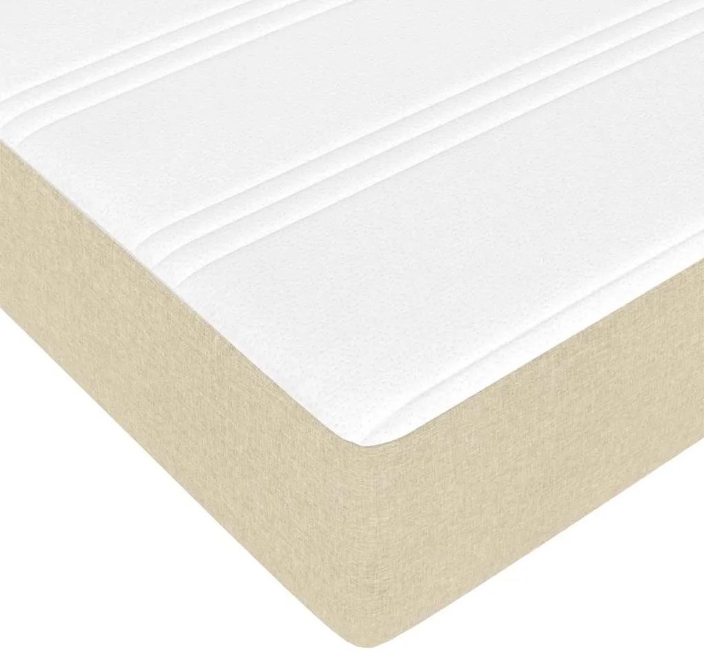 vidaXL Σκελετός Κρεβατιού με στρώμα Κρεμ 160 x 200 cm ύφασμα