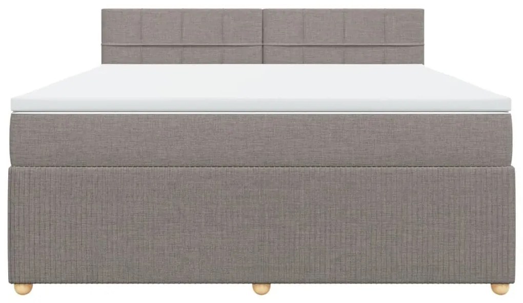 Κρεβάτι Boxspring με Στρώμα Taupe 180x200 εκ. Υφασμάτινο - Μπεζ-Γκρι