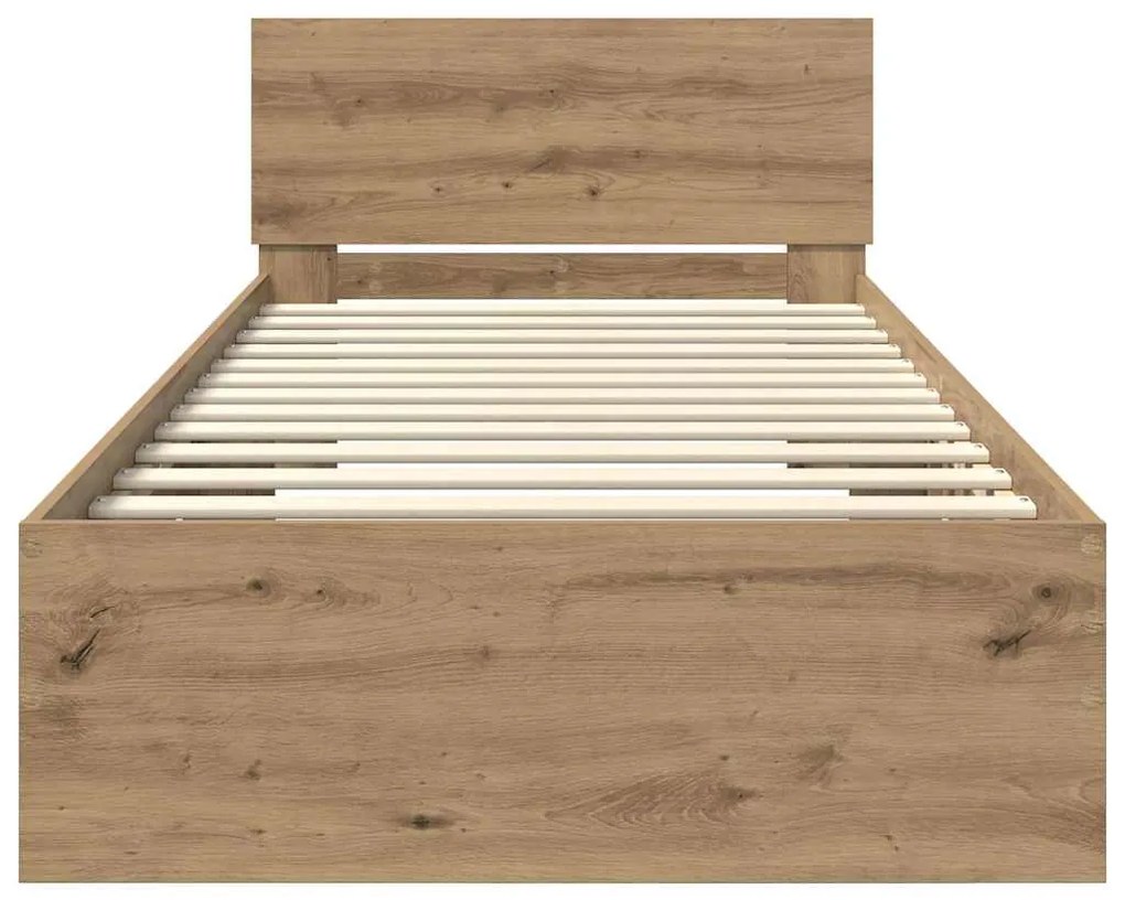 vidaXL Σκελετός Κρεβατιού Artisan Oak 90 x 200 cm Επεξεργασμένο ξύλο