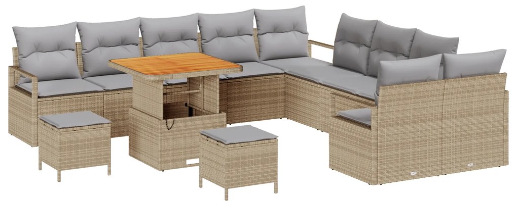 vidaXL Σετ Καναπέ Κήπου 13 pcs Μπεζ, Ανοιχτό Γκρι 80 x 80 x 71 cm