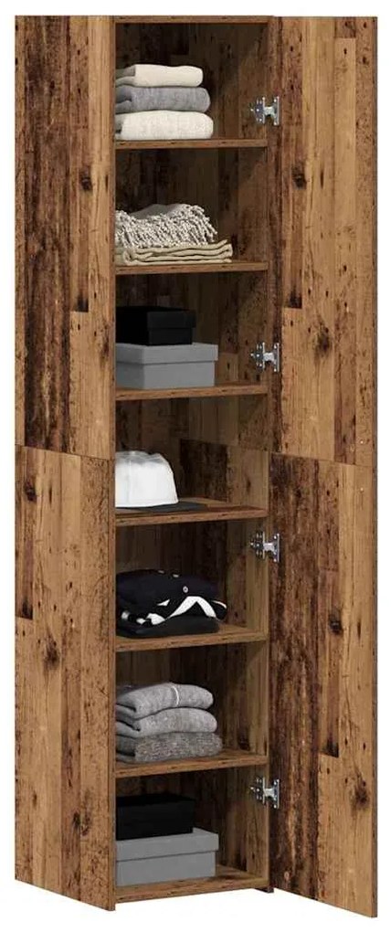 vidaXL Highboard Παλαιό ξύλο 40 x 42,5 x 185 εκ. Επεξεργασμένο ξύλο