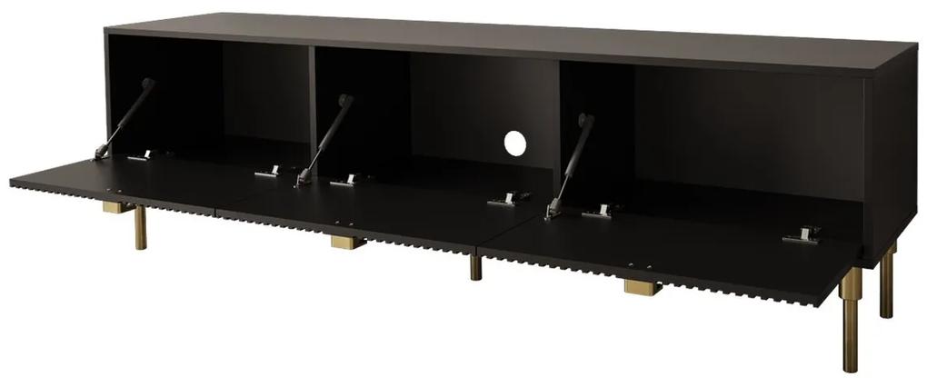 Τραπέζι Tv Merced S100, Άσπρο, Χρυσό, Ο αριθμός των θυρών: 3, 180x54x40cm, 34 kg | Epipla1.gr