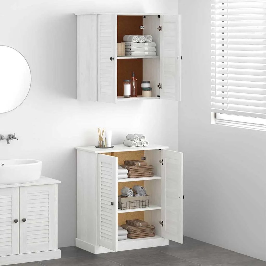 vidaXL Σετ Επίπλων Μπάνιου με ράφι 2 pcs Καφέ 67.5 x 34 x 80 εκ.