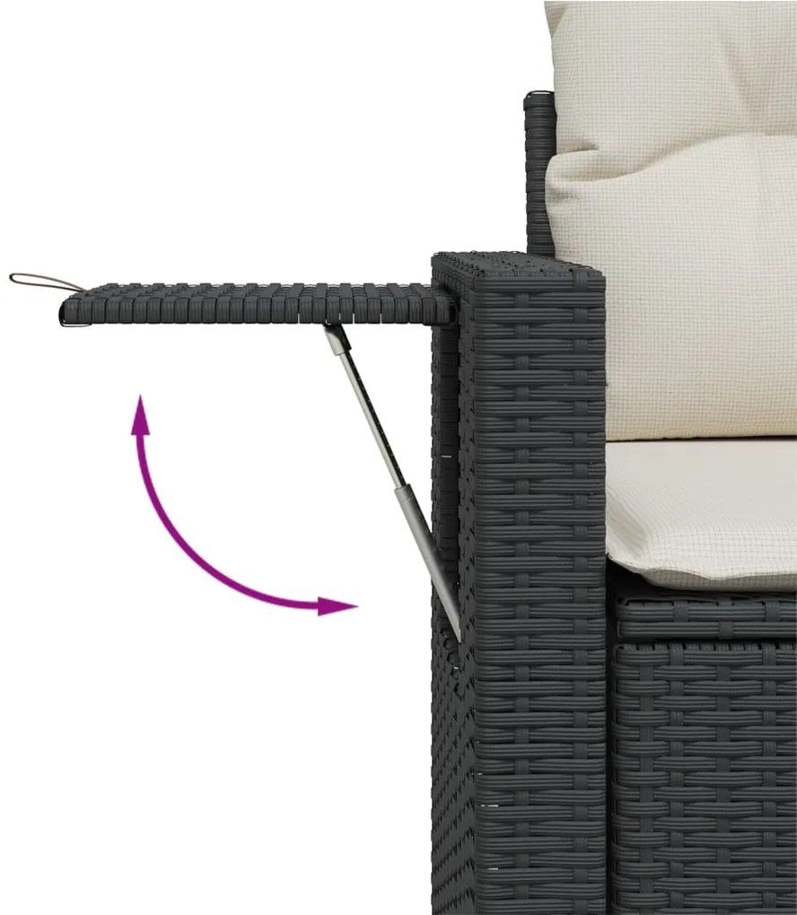 vidaXL Σετ Καναπέ Κήπου 5 Τεμαχίων Μαύρο Συνθετικό Ρατάν με Μαξιλάρια