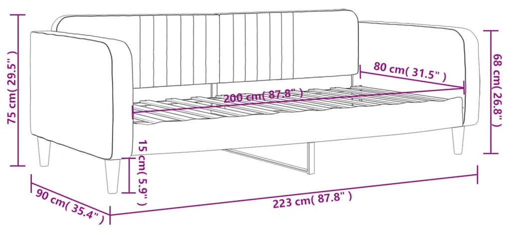 Καναπές Κρεβάτι Μπλε 80 x 200 εκ. Βελούδινος - Μπλε