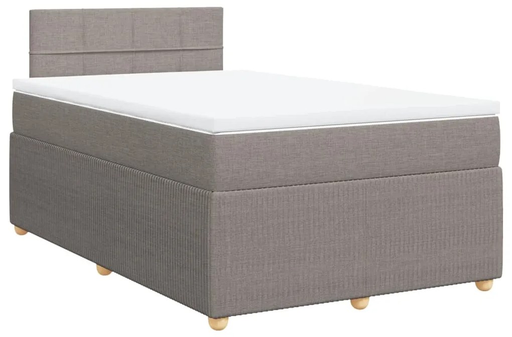 Κρεβάτι Boxspring με Στρώμα Taupe 120x190 εκ. Υφασμάτινο - Μπεζ-Γκρι