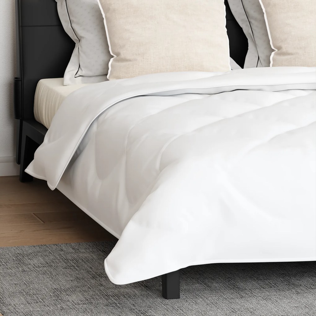 vidaXL Πάπλωμα με μαξιλάρι 3 pcs Λευκό 240 x 200 cm Μικροΐνες