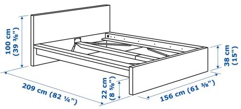 MALM σκελετός κρεβατιού/ψηλός, 140X200 cm 990.198.40