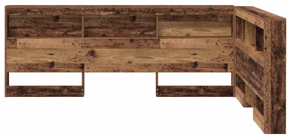 vidaXL Κεφαλάρι Αποθήκης με ράφι Παλαιό ξύλο 140 cm Επεξεργασμένο ξύλο