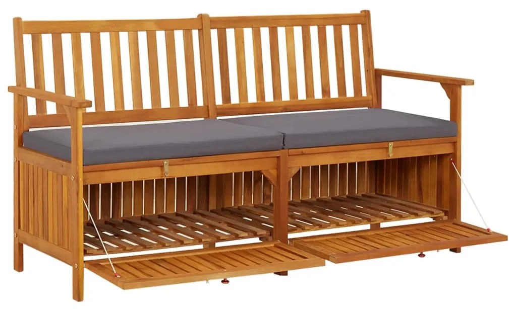 vidaXL Πάγκος Αποθήκευσης 148 εκ. από Μασίφ Ξύλο Ακακίας Με Μαξιλάρι