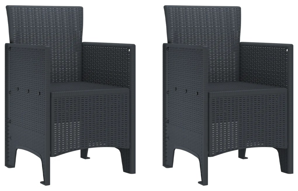 vidaXL Σετ εξωτερικής διατροφής 3 pcs Ανθρακί 100 x 100 x 73 εκ
