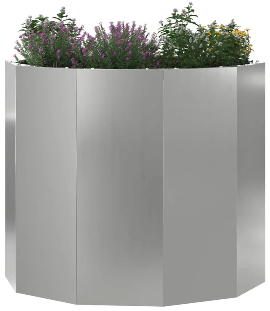 vidaXL Γλάστρα Ασημί 60 x 60 x 50 εκ Επικαλυμμένος Χάλυβας