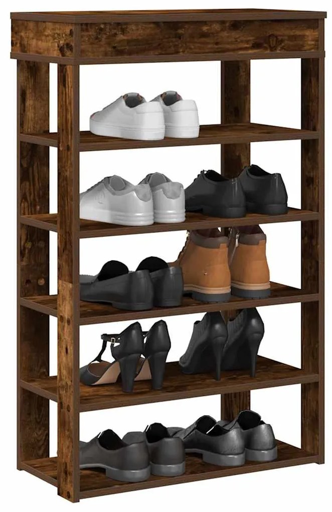 Ράφι παπουτσιών vidaXL Καπνιστή βελανιδιά Κατασκευασμένο ξύλο