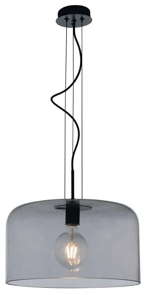 Φωτιστικό Οροφής Gibus I-GIBUS-S40 GR 1xE27 Φ40cm 150cm Fume Luce Ambiente Design Glass