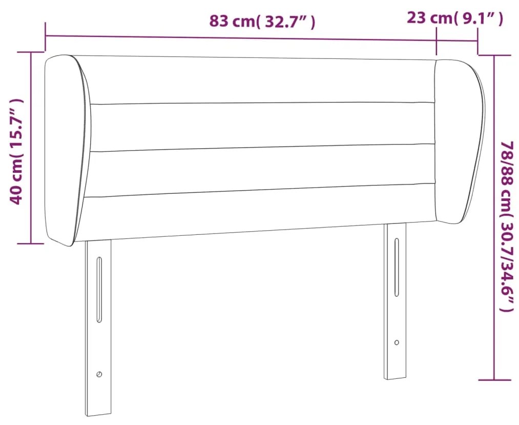 Κεφαλάρι με Πτερύγια Ανοιχτό Γκρι 83x23x78/88 εκ. Υφασμάτινο 3117258