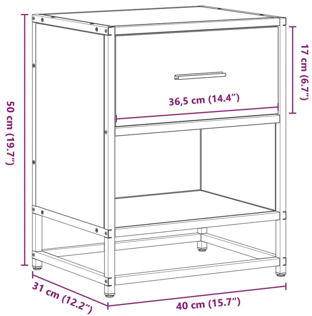 Κομοδίνα 2 τεμ. Sonoma Δρυς 40x31x50 εκ. από Επεξεργασμένο Ξύλο - Καφέ