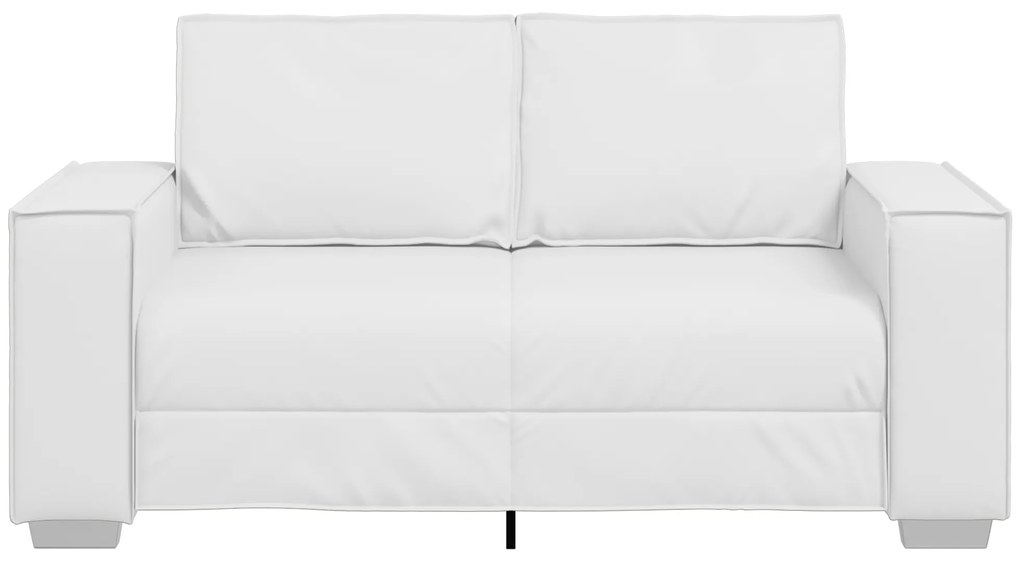 vidaXL Καναπές Loveseat 160 εκ με μαξιλάρι Λευκό Τεχνητό δέρμα