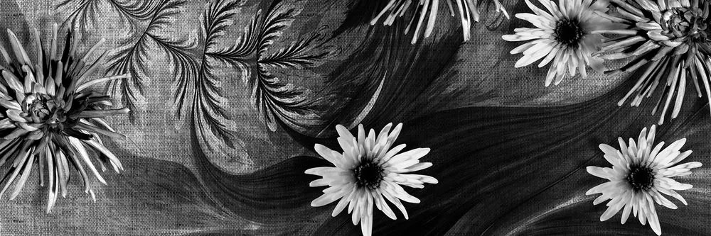 Εικόνα λουλουδιών σε ασπρόμαυρο φόντο