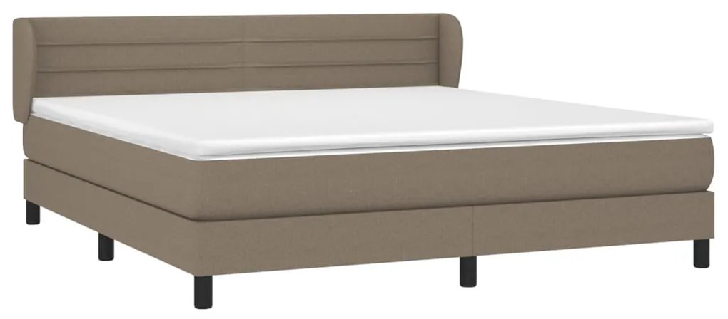 vidaXL Κρεβάτι Boxspring με Στρώμα Taupe 160x200 εκ. Υφασμάτινο