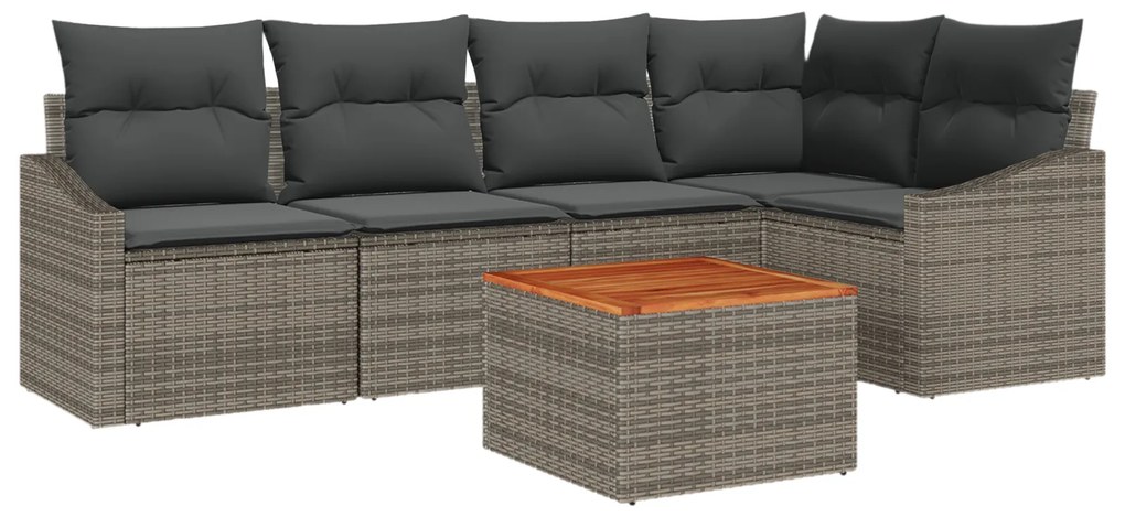 vidaXL Σετ Σαλονιού Κήπου 6 pcs Γκρι 55 x 55 x 37 εκ