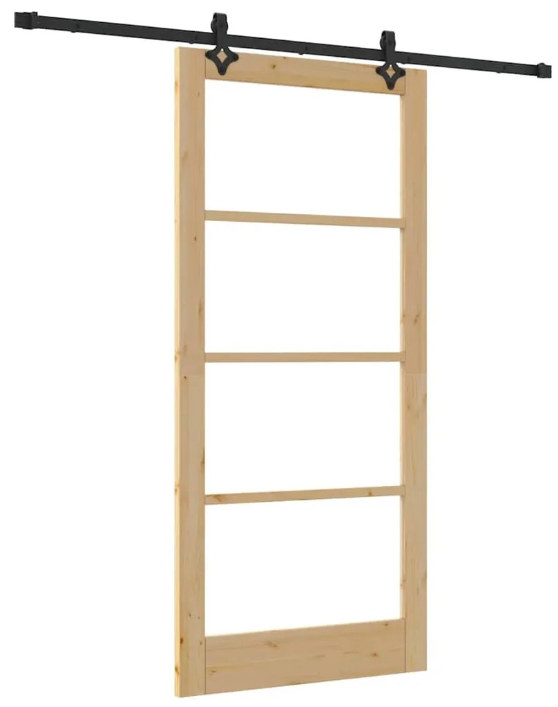 vidaXL Συρόμενη Πόρτα ORKDAL Καφέ 93 x 202 cm Ξύλο και μέταλλο