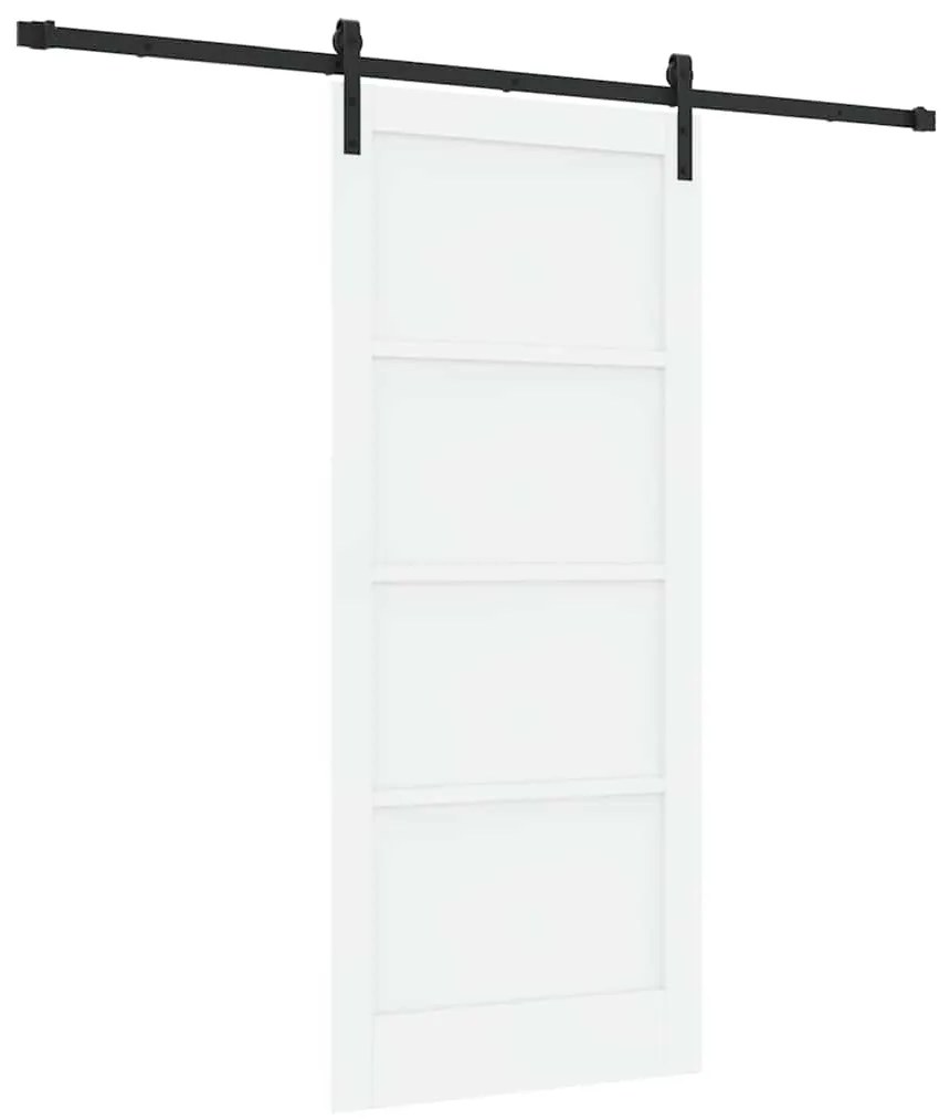 vidaXL Συρόμενη Πόρτα Λευκό και μαύρο 86 x 198.5 cm
