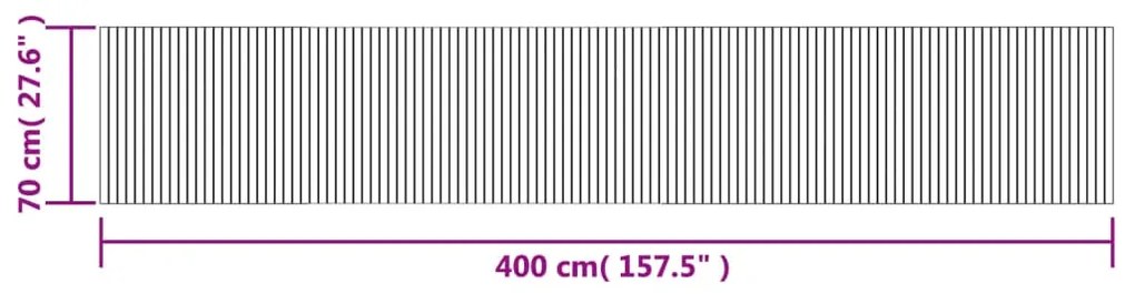 Χαλί Ορθογώνιο Γκρι 70 x 400 εκ. Μπαμπού - Γκρι