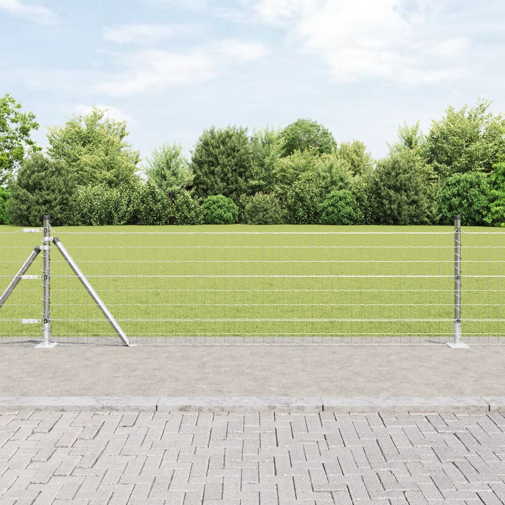 vidaXL Euro Fence με 7 Στήλες με Στεφάνη 0.4x10 μ Γαλβανιζέ Χάλυβα