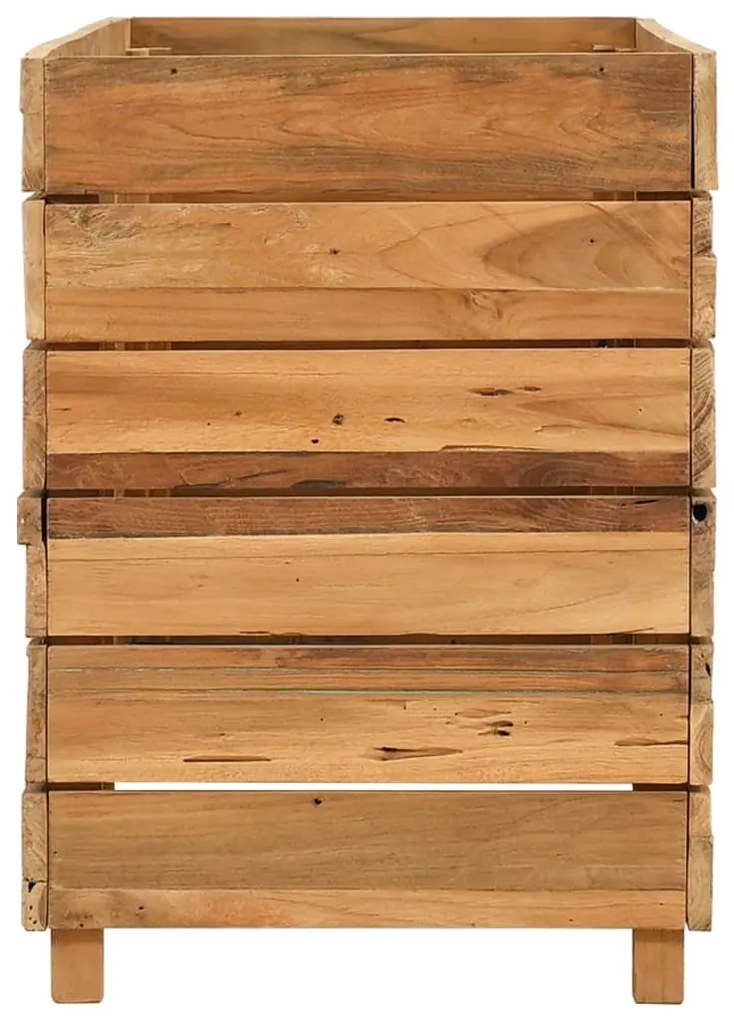 vidaXL Ζαρντινιέρα Υπερυψωμένη 100x40x55 εκ. Ανακυκλ. Ξύλο Teak/Ατσάλι