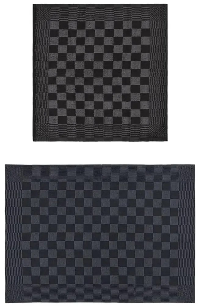 vidaXL Σετ Πετσετών 10 Τεμαχίων Μαύρο και Γκρι Βαμβακερές