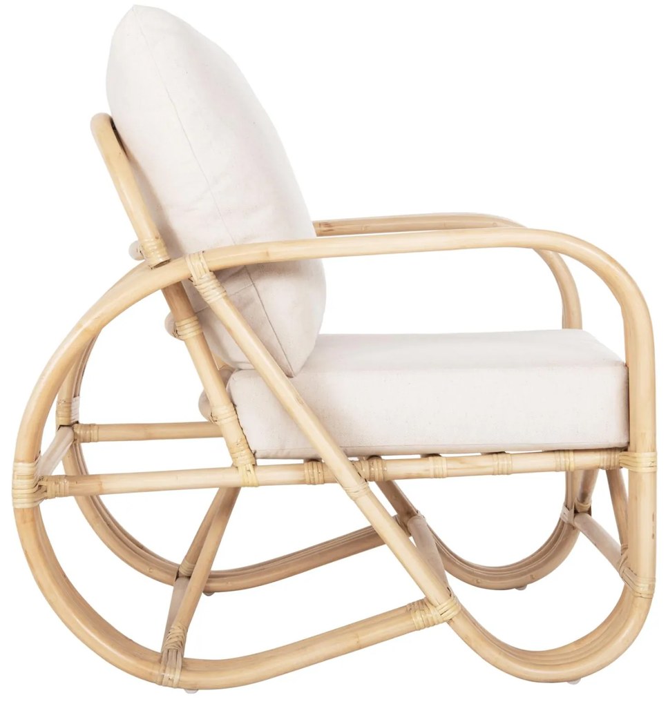 Καρέκλα - Πολυθρόνα BARONESS C9813 Φυσικό Rattan με Λευκά Μαξιλάρια 81x90x92Yεκ. 81x90x92 εκ.