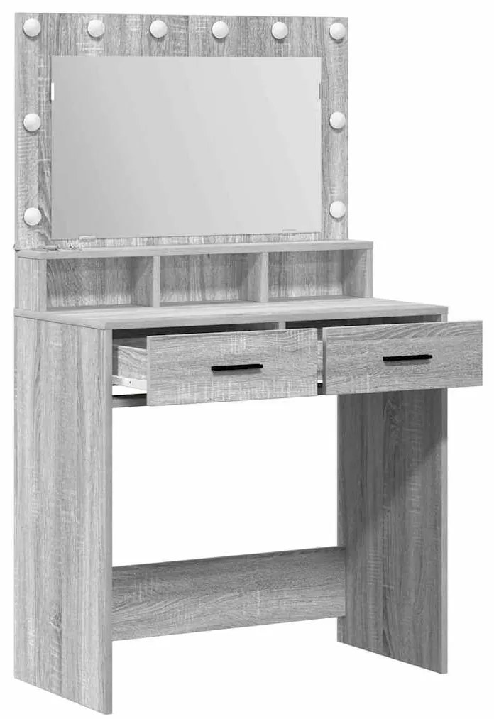 vidaXL Κομοδίνο Γκρίζο Σονομα 79 x 41 x 135 cm Επεξεργασμένο ξύλο