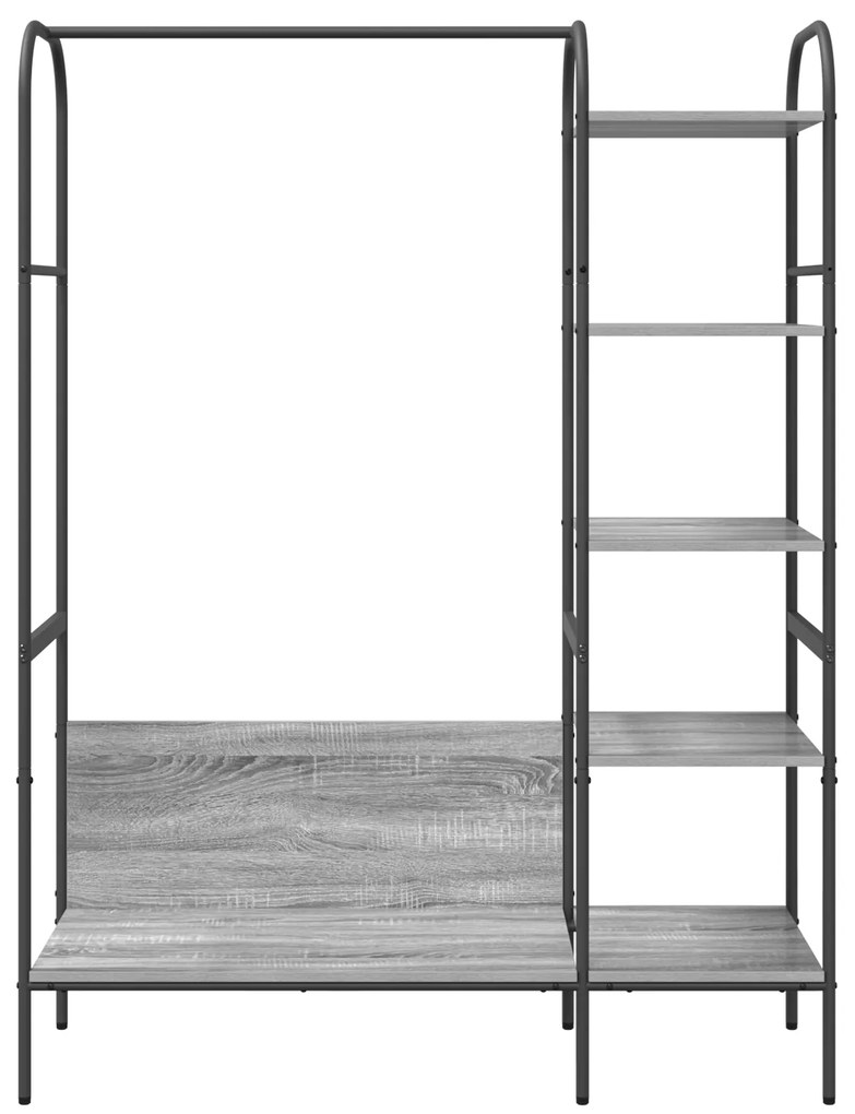 vidaXL Ράφι Ρούχων με Ράφια Γκρι Σονομά 120x44x160 εκ. Μηχανικά Ξύλο