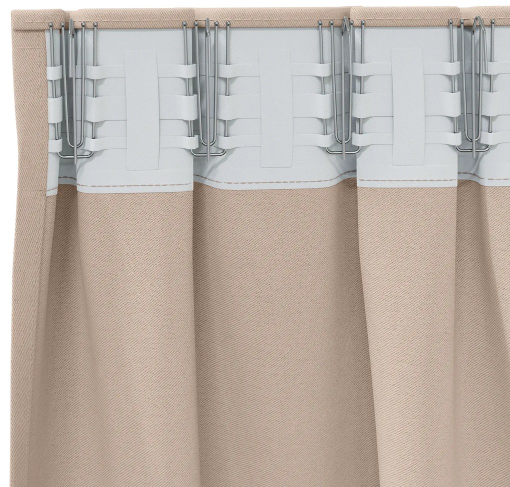 vidaXL Κουρτίνες με κουρτίνες 2 pcs Taupe 225 x 140 εκ. Πολυεστέρας