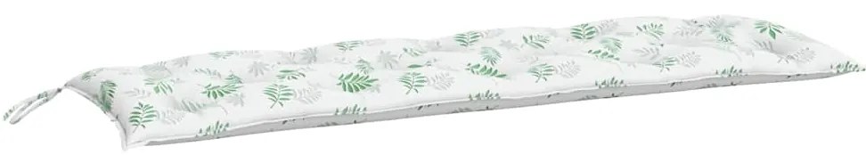 vidaXL Μαξιλάρια Πάγκου Κήπου 2 τεμ. Σχέδιο Φύλλων 150x50x7 εκ. Ύφασμα