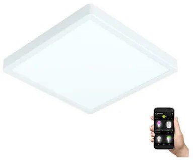 Πλαφονιέρα Οροφής Λευκή IP44 28,5cm LED 19,5w 2500lm 2700-6500K Remote-App Eglo Fueva-Z 98849