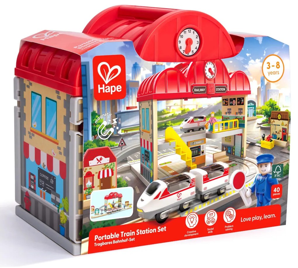 Hape Railway Ξύλινος Σιδηρόδρομος Train Station Set