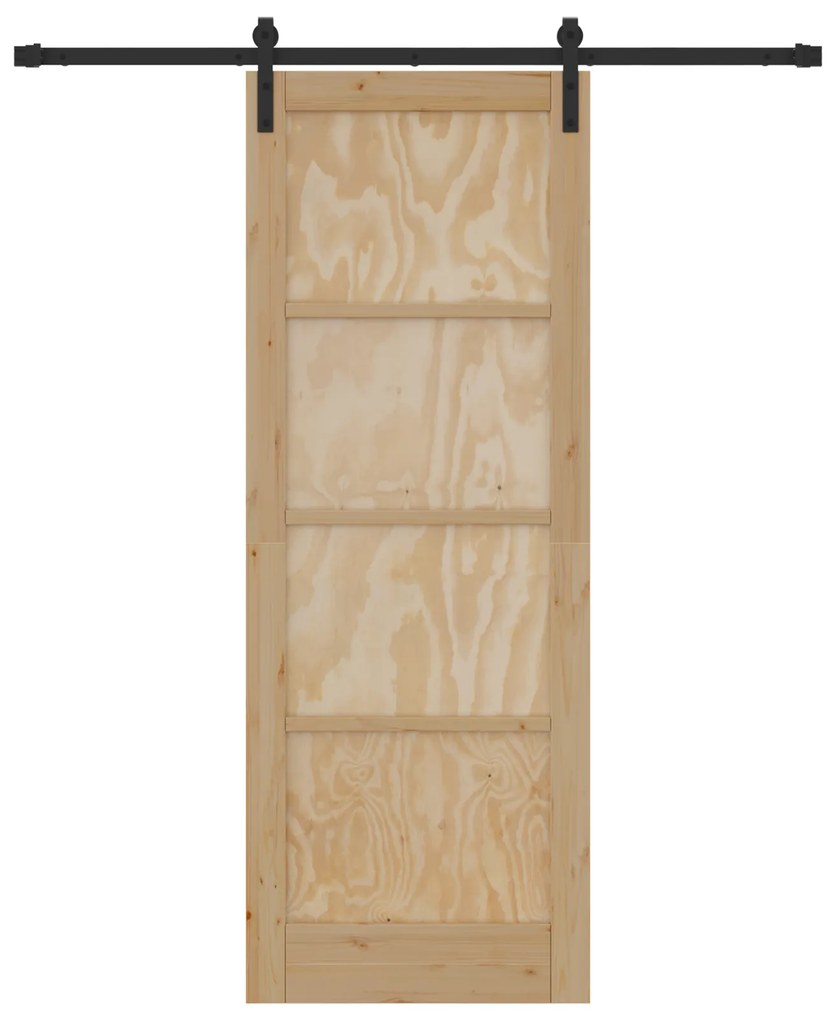 vidaXL Συρόμενη Πόρτα με Σετ Εξαρτημάτων 78x211 cm Στερεό Ξύλο Πεύκου