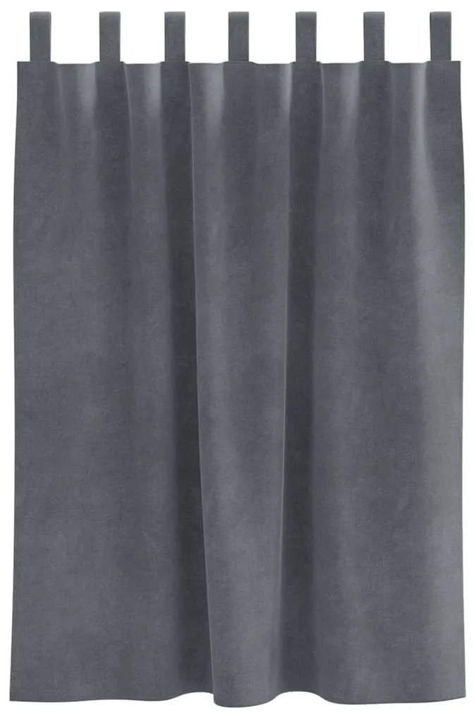 vidaXL Κουρτίνες με κουρτίνες 2 pcs Ανοιχτό γκρι 140 x 140 cm Βελούδο