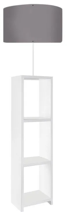Megapap Φωτιστικό Δαπέδου Launo Υφασμάτινο Pvc/Mdf Λευκό - Γκρι 38x38x150εκ.