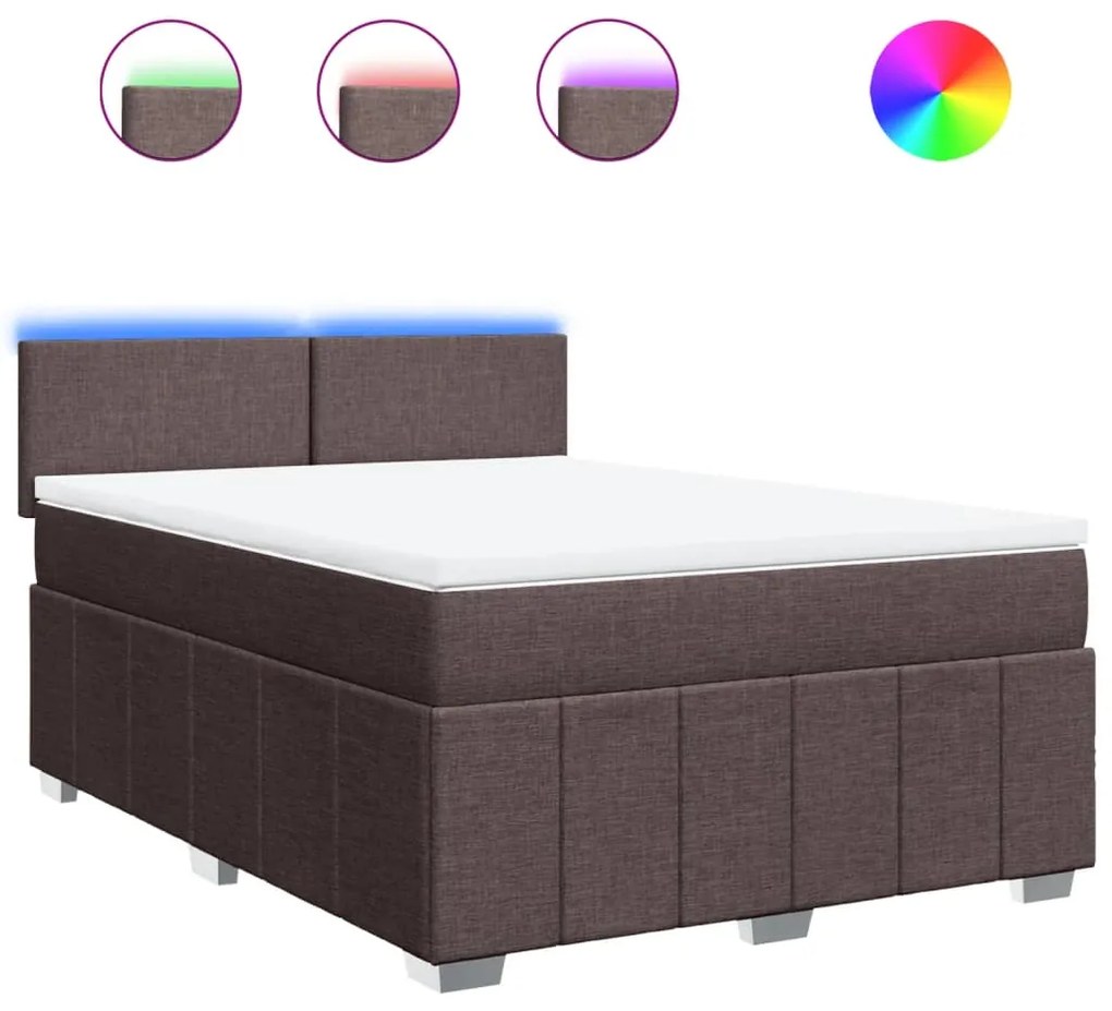 ΚΡΕΒΑΤΙ BOXSPRING ΜΕ ΣΤΡΩΜΑ ΣΚΟΥΡΟ ΚΑΦΕ 160X200 ΕΚ ΥΦΑΣΜΑΤΙΝΟ 3289415