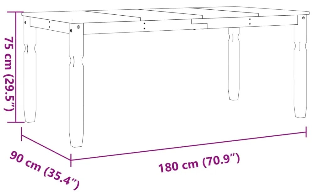 ΤΡΑΠΕΖΑΡΙΑ CORONA ΛΕΥΚΟ 180 X 90 X 75 ΕΚ. ΑΠΟ ΜΑΣΙΦ ΞΥΛΟ ΠΕΥΚΟΥ 4005722