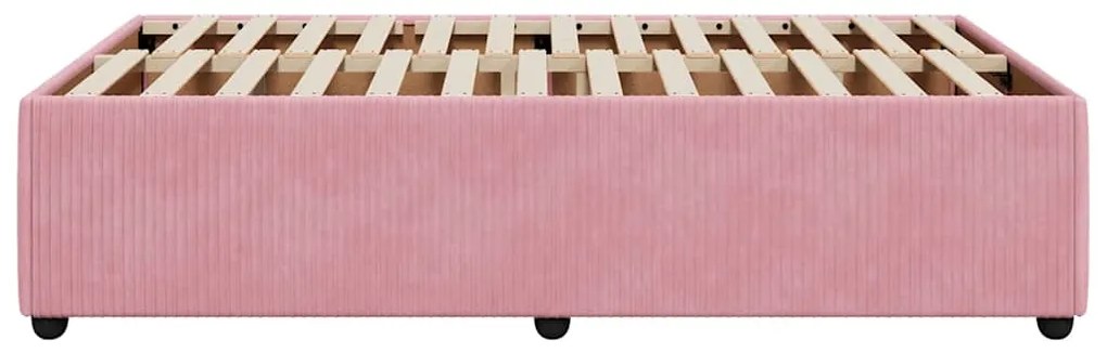 vidaXL Πλαίσιο Κρεβατιού χωρίς στρώμα Ροζ 120x190 εκ. Βελούδινο