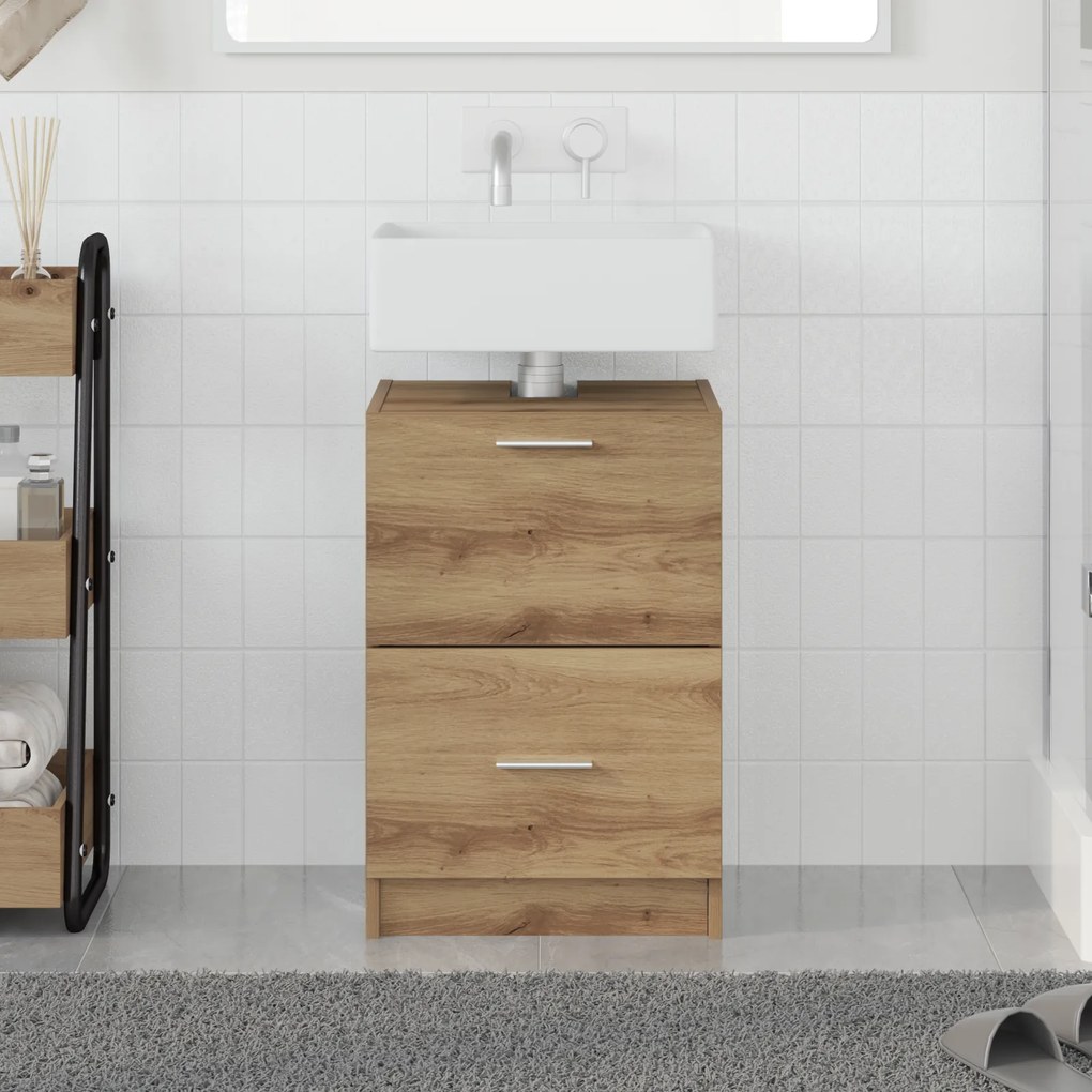 vidaXL ντουλάπι νιπτήρα Καρυδιά 40x37x59 εκ. Επεξεργασμένο Ξύλο
