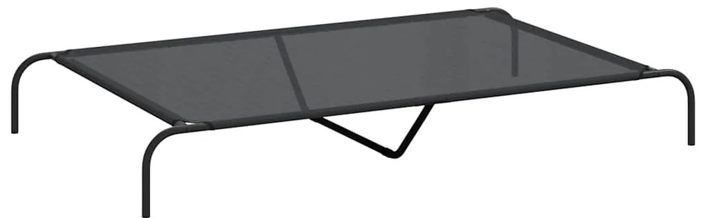 vidaXL Ανυψωμένο κρεβάτι σκύλου Μαύρο 150x90x20 cm Textilene ατσάλι