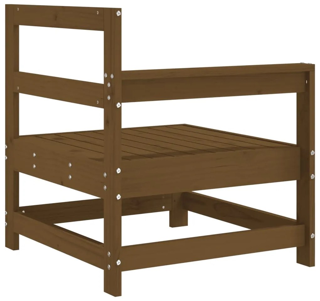 vidaXL Καναπές Γωνιακός Καφέ Μελί από Μασίφ Ξύλο Πεύκου