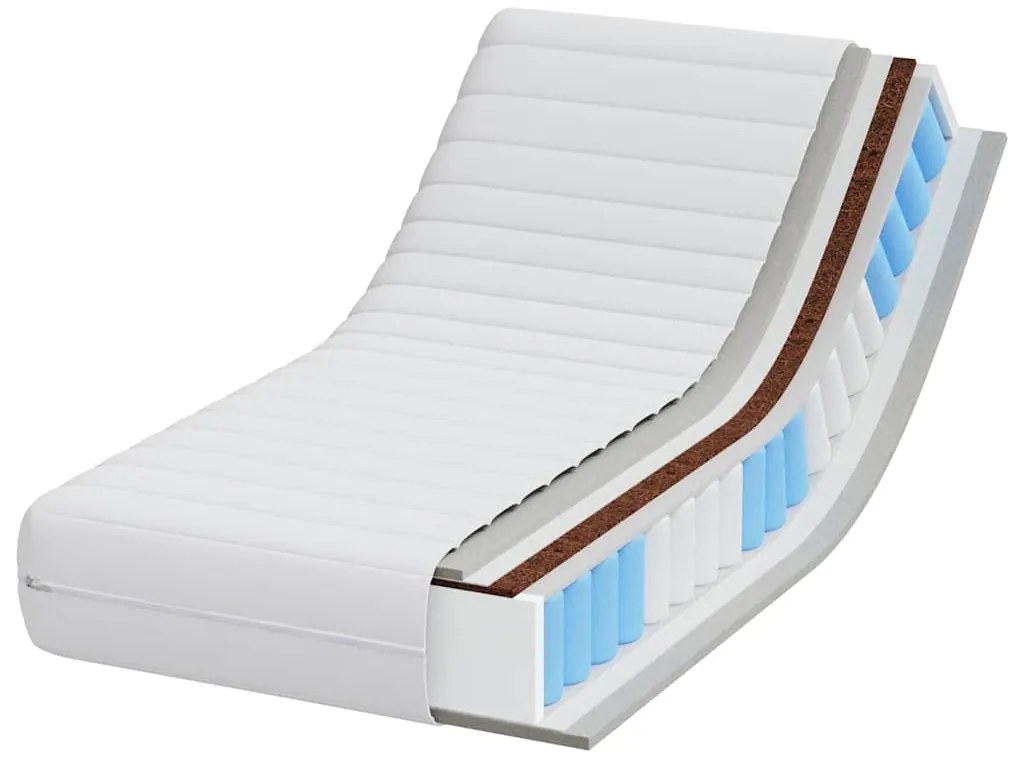 vidaXL Στρώμα Λευκό 60 x 120 cm Τσέπες ελατηρίων