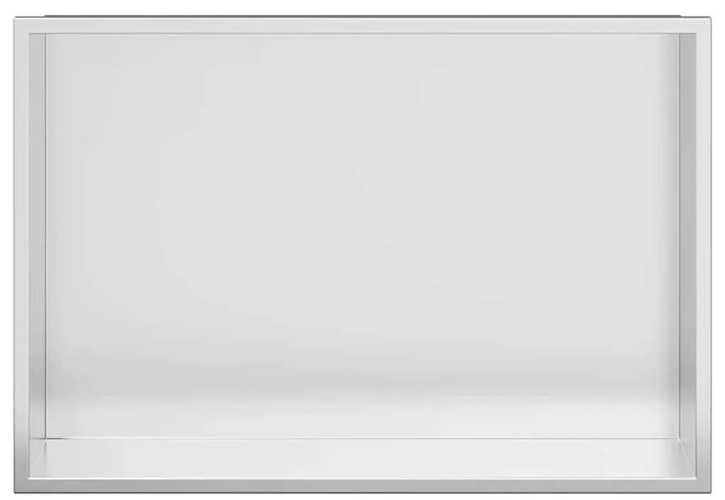 vidaXL Νίτσα Μπάνιου Ασημί 45 x 30 x 9.5 εκ. Ανοξείδωτο ατσάλι