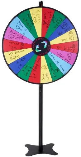 VEVOR 36 inch Spinning Prize Wheel, 18 Slots Spinning Wheel, Roulette Wheel with a Dry Erase and 2 Markers, Tabletop or Floor Standing Win Fortune Spin Games in Party Pub Trade Show Carnival